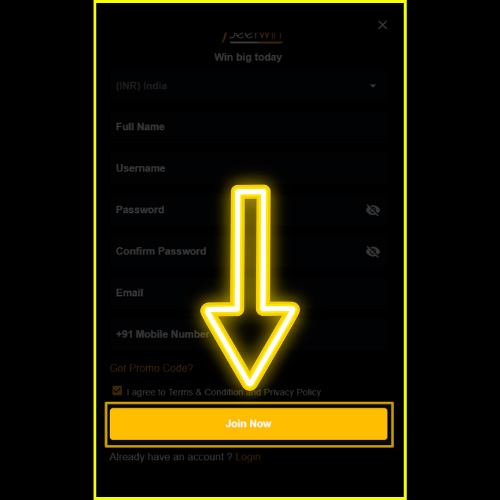Click "Join Now" on Jeetwin